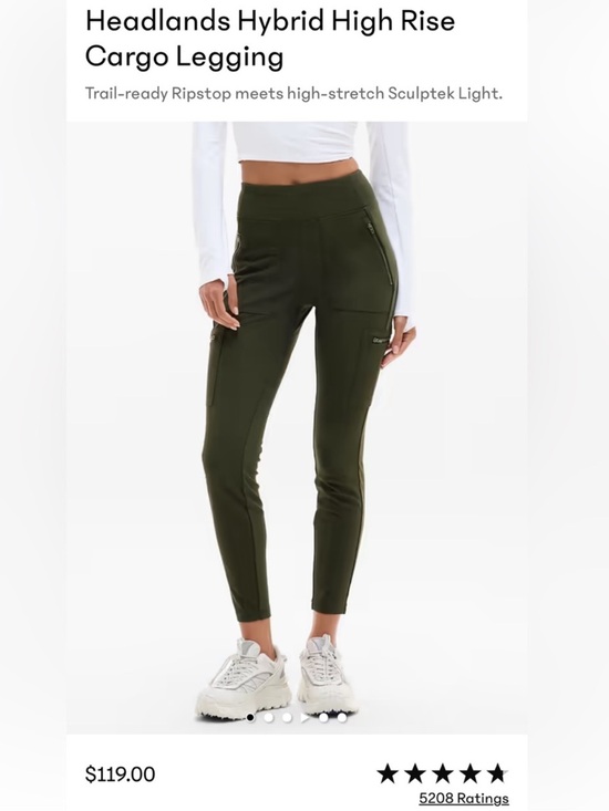 Athleta Pants - Athleta Headlands Hybrid Cargo Leggings - Sz 10 - Aspen Olive
